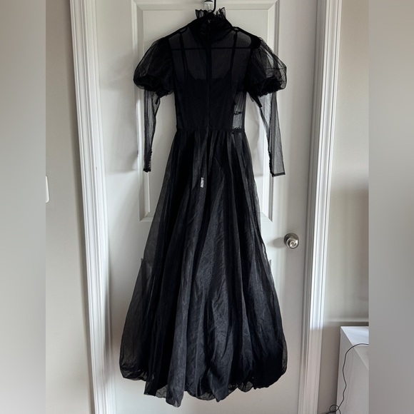 Elegant Black Wednesday Addams inspired Evening Gown - Picture 11 of 16